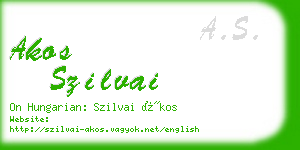 akos szilvai business card